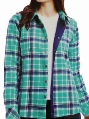 Orvis Teal and Navy Plaid Utility Jacket